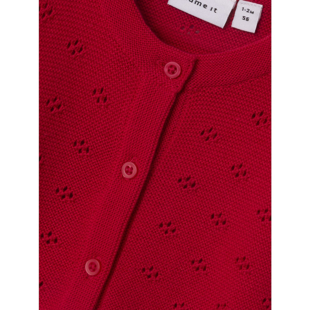 Køb Name It Lipstick Red Fie Strik Cardigan
