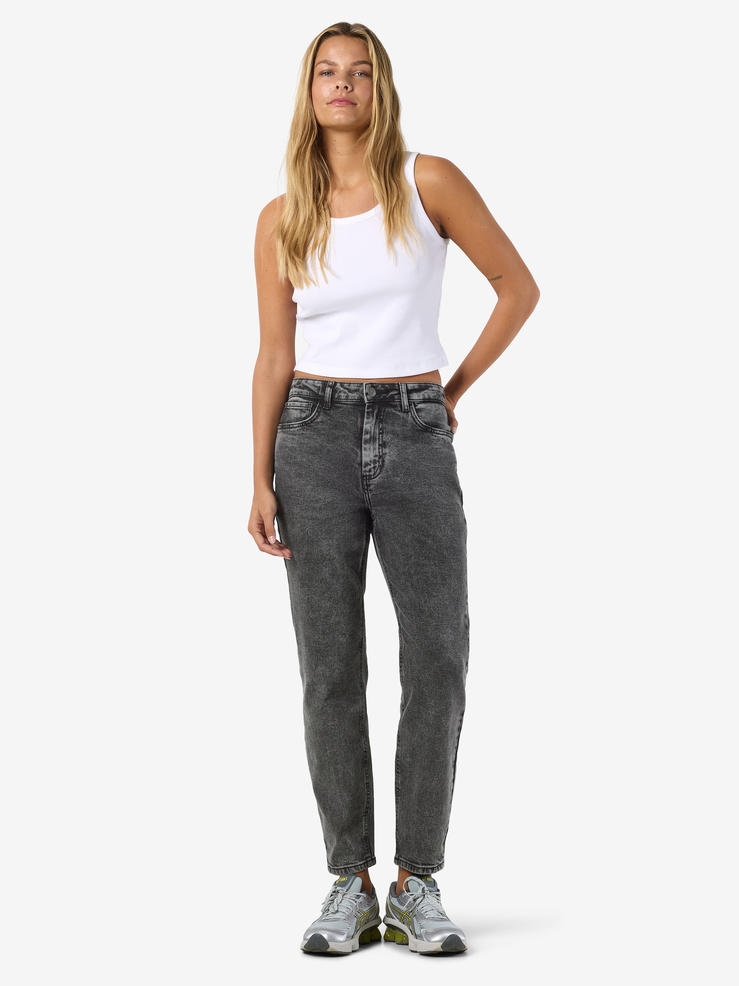 Noisy may High-waist-Jeans »NMMONI HW STRAIGHT ANK ACID AZ391DG NOOS«