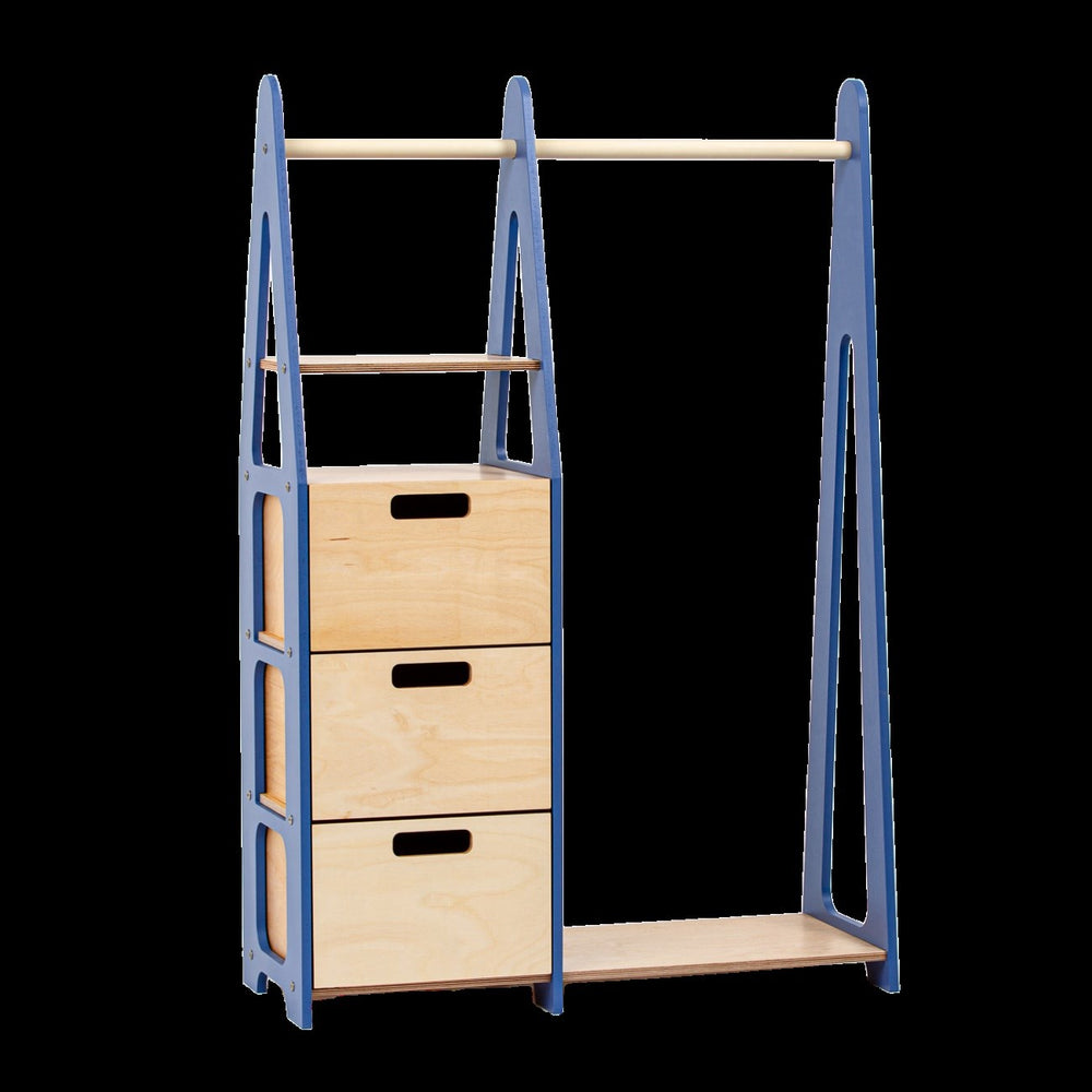 Køb Duck Woodworks Børnegarderobe m. Skuffer Blue