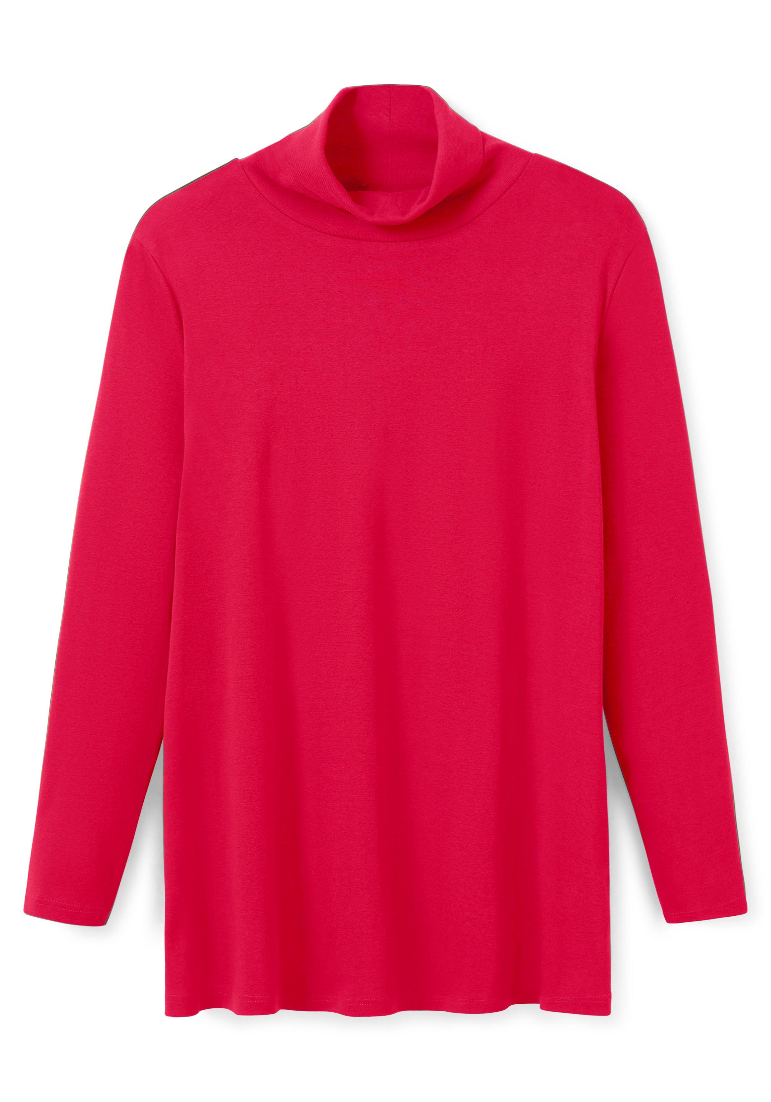 Langarmshirt mit Rollkragen, in A-Linie
