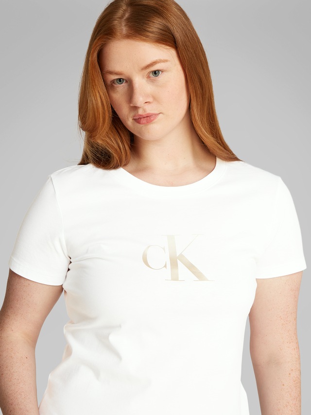 Calvin Klein Jeans Plus T-Shirt »PLUS GRADIENT CK SLIM TEE« in grossen Grössen, Druck mit Farbverlauf