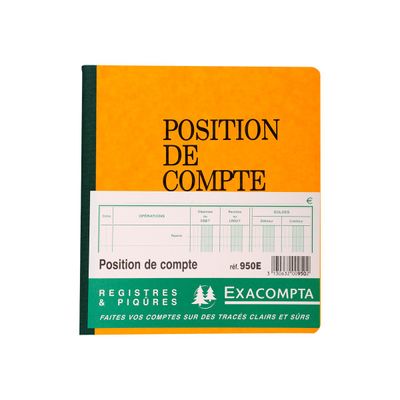 Exacompta - Carnet de Position de compte - 21 x 19 cm - 80 pages