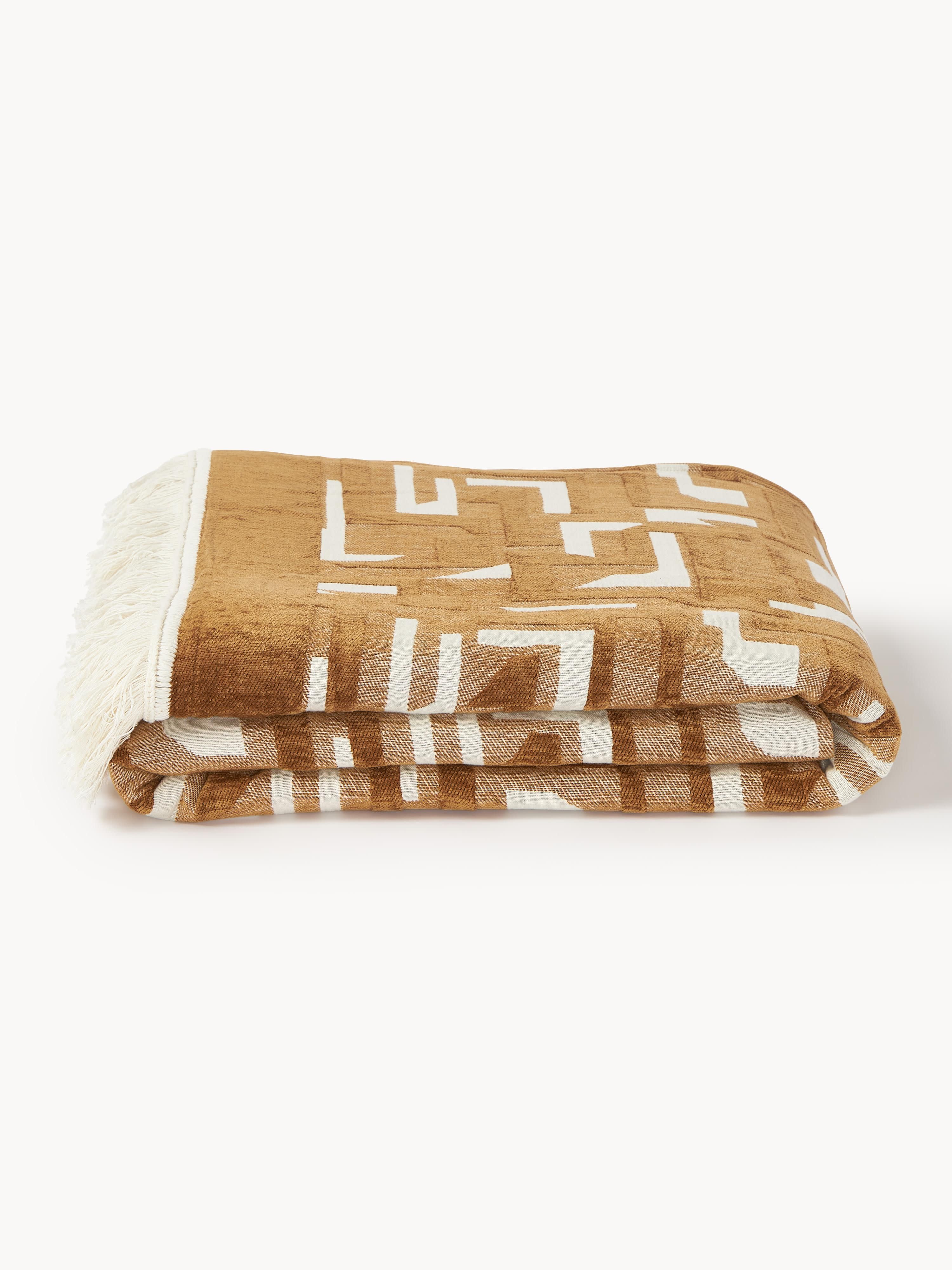 Jacquard bedsprei Fran met franjes
