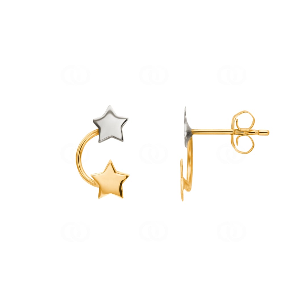 Ohrstecker 750/18 K Gelbgold bicolor Stern
