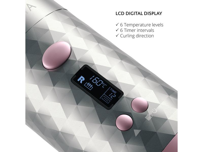 Ailoria Lockenstyler Revolutionne Grau Kabelloser Lockencurler mit LCD-Digitalanzeige