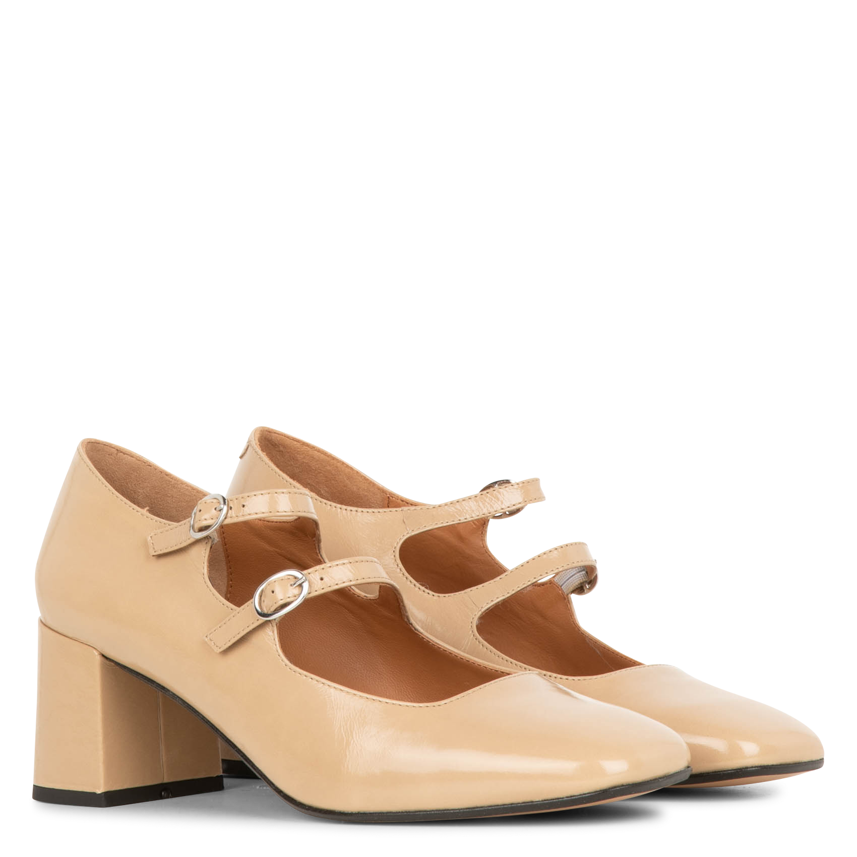 IRVING - Babies à brides en cuir| Beige