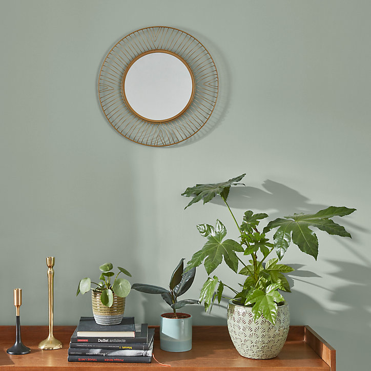 Miroir rond métal filaire doré ⌀50 cm