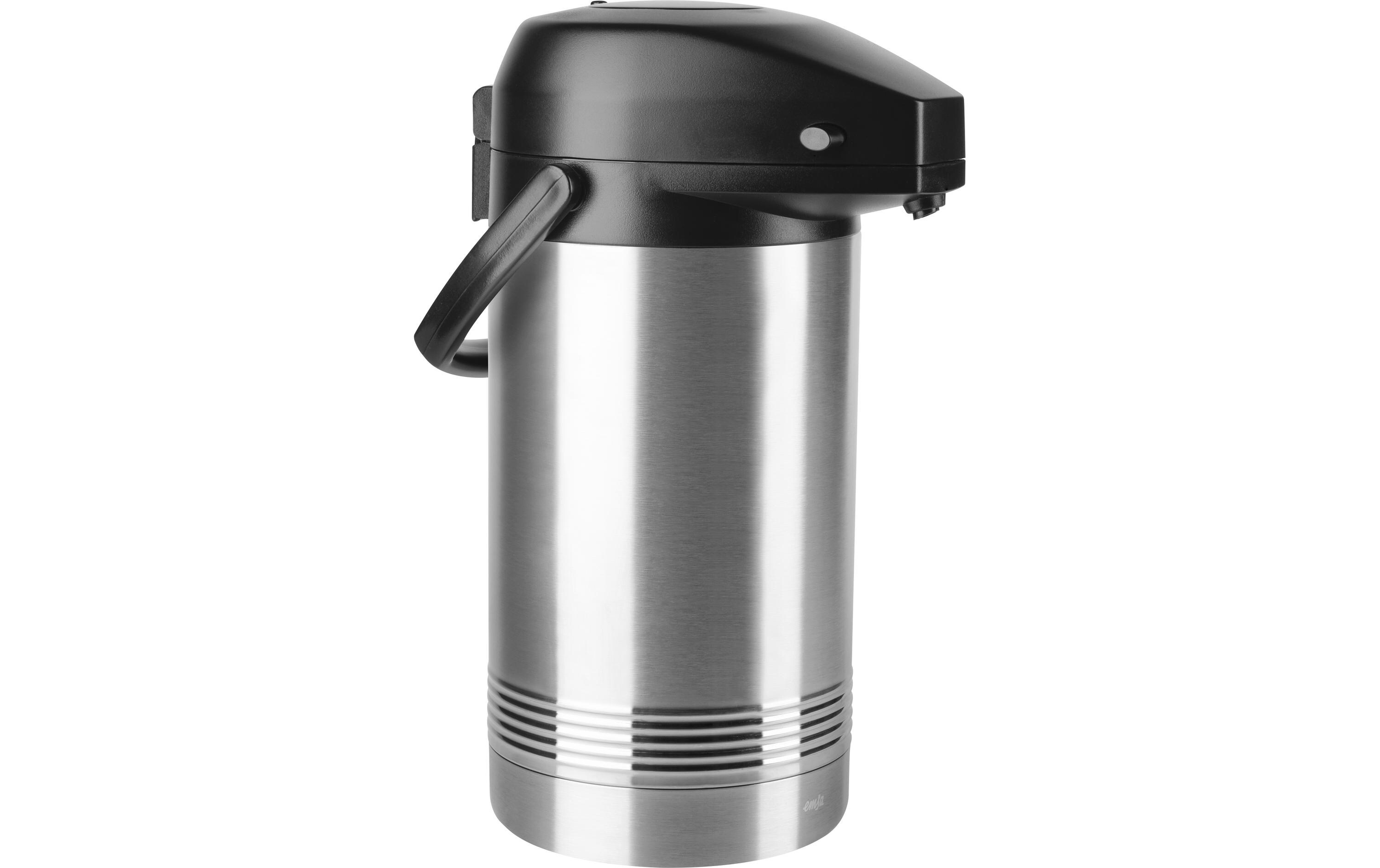 Thermoskanne President 3000 ml, Schwarz/Silber<br>Pump-Isolierkanne