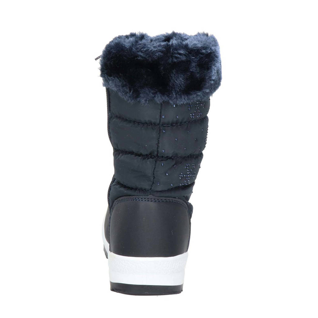 Snow Fun snowboots met strass steentjes blauw