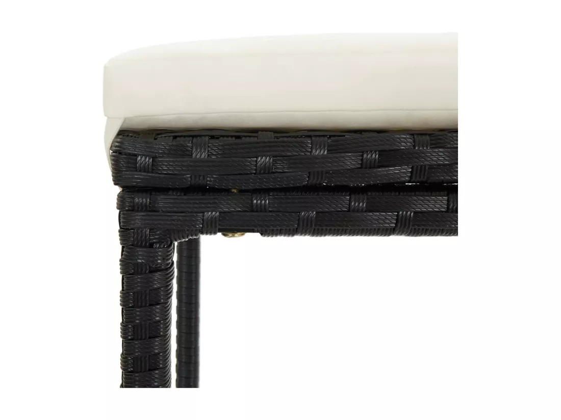 Ensemble de bar 3 pcs Résine tressée Noir
