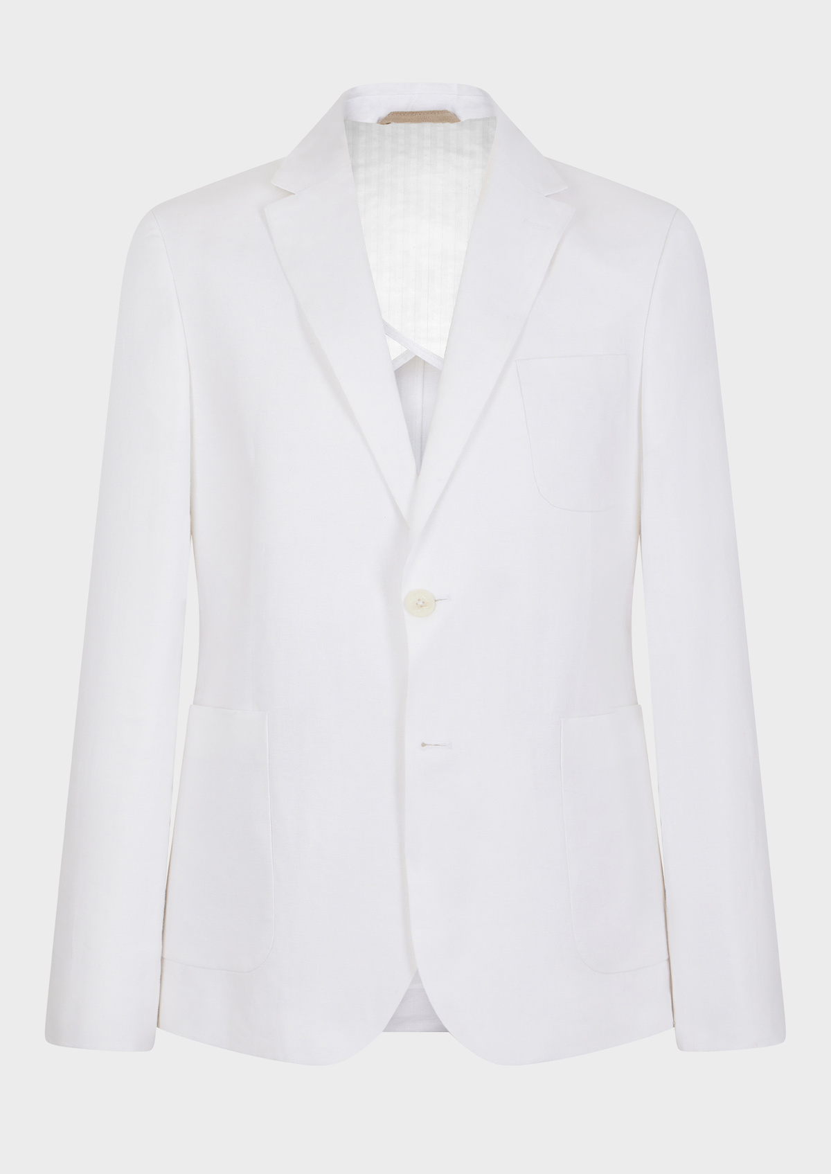 Veste coordonnable Slim en lin uni blanc