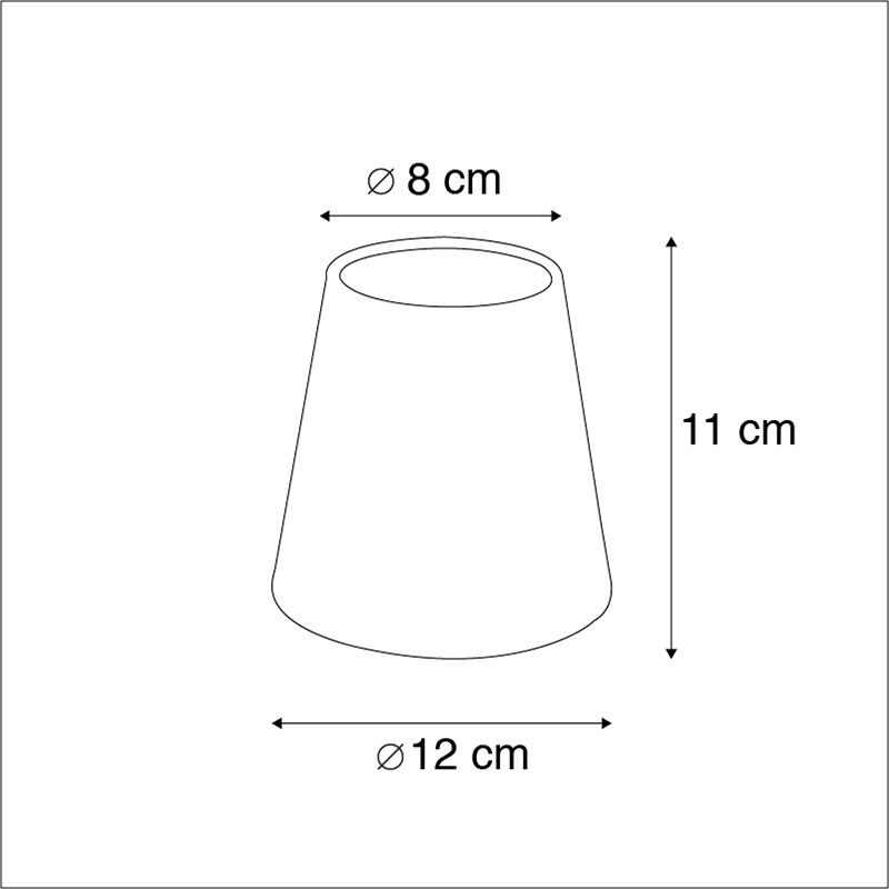 Katoenen klemkap zwart 12 cm rond met gouden binnenkant