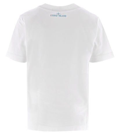 Stone Island T-shirt - Hvid m.  Grøn