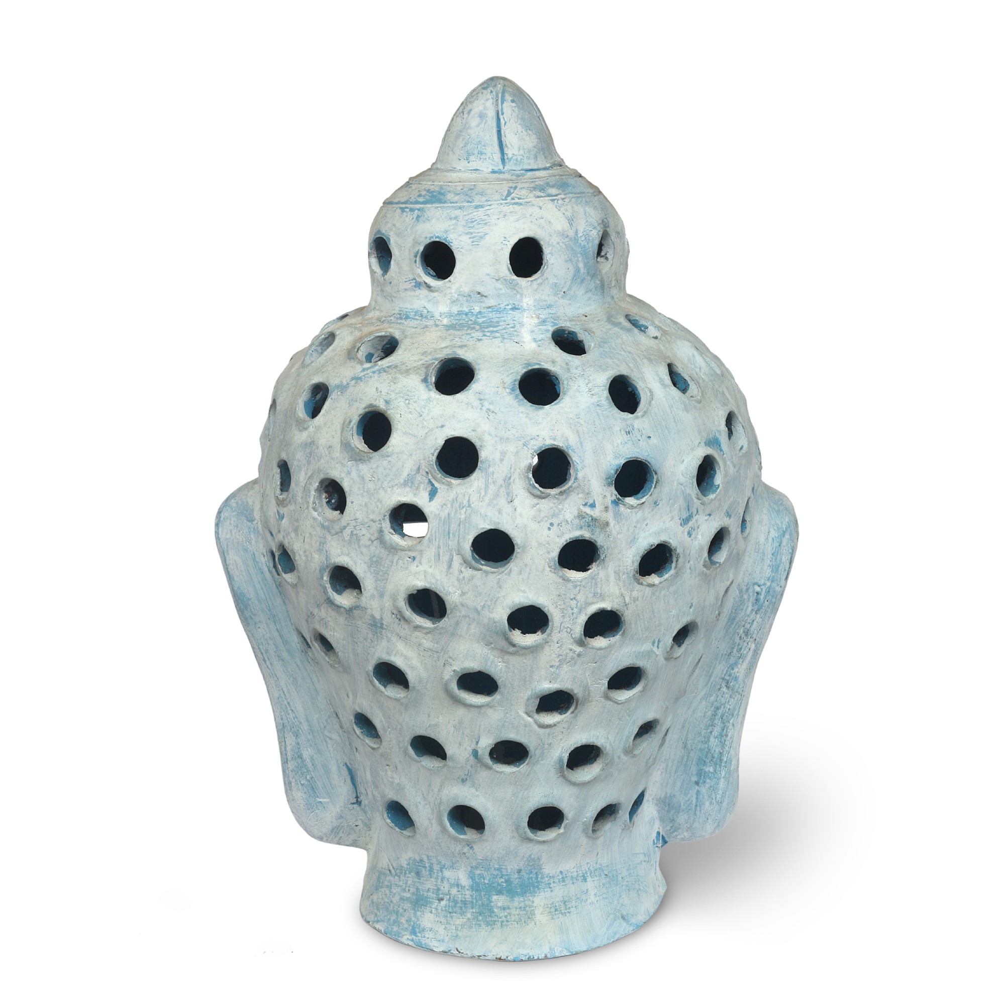 Buddha-Kopf Laterne, H 54 cm, B 38 cm, T 38 cm von fischer's lagerhaus