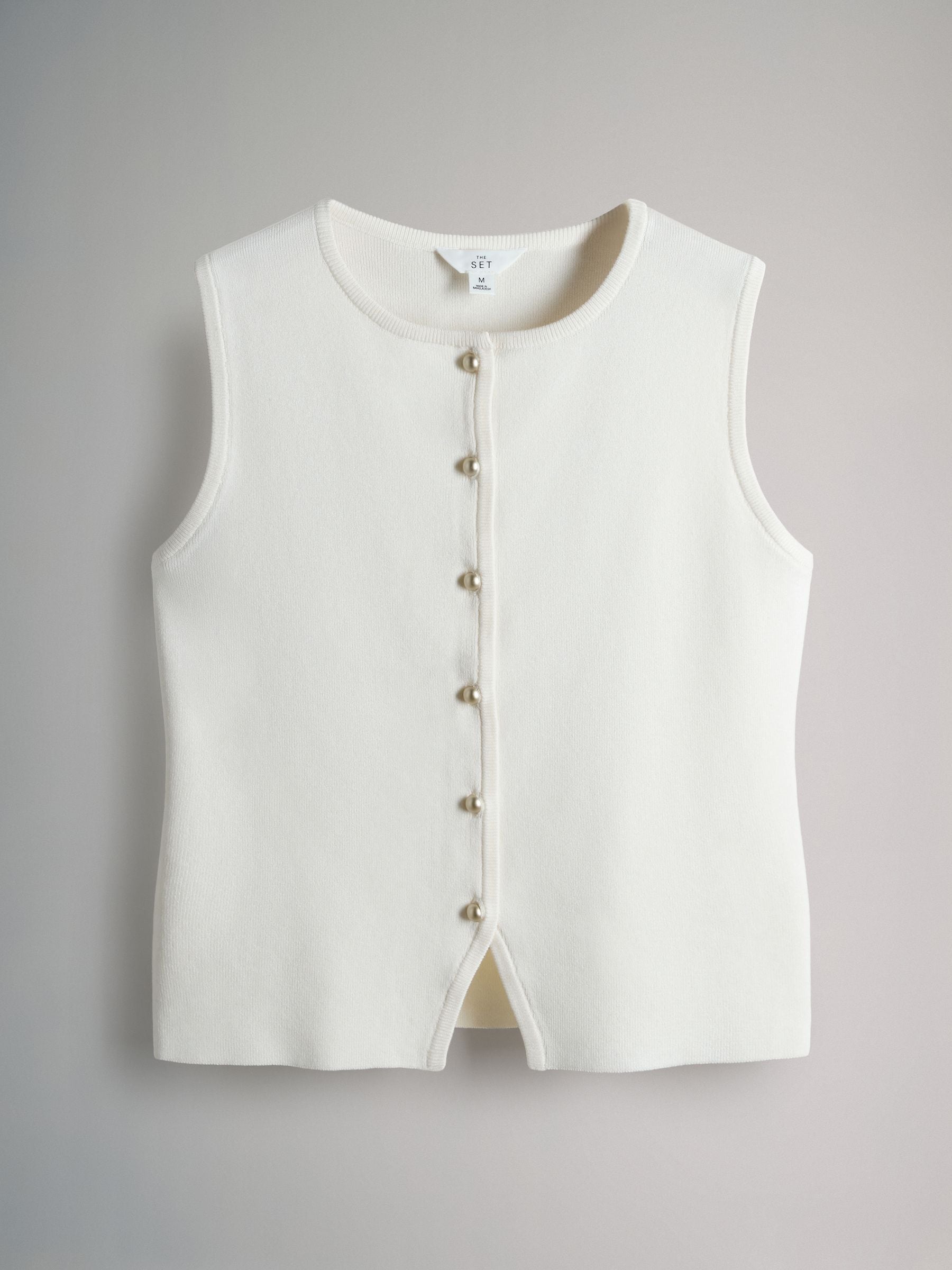 The Set 2 Pack Knitted Gold Button Vests