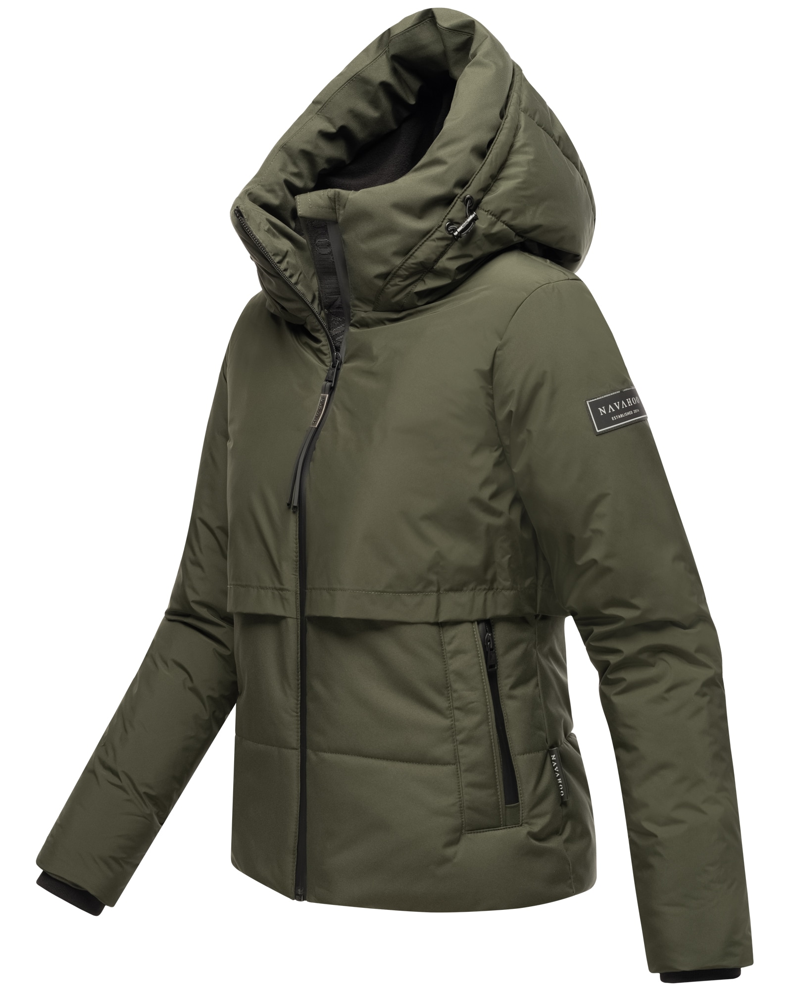 NAVAHOO Damen Winterjacke Recyceltes gefütterte Outdoor Jacke Kapuze & Stehkragen Liebesküken