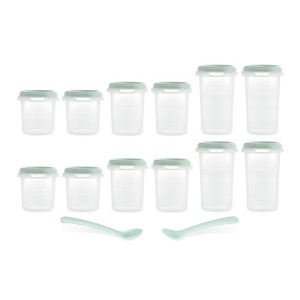 Miniland Recipiente de Conservação de Alimentos Hermisize Dolce Set Mint 12 Un.   2 Colheres