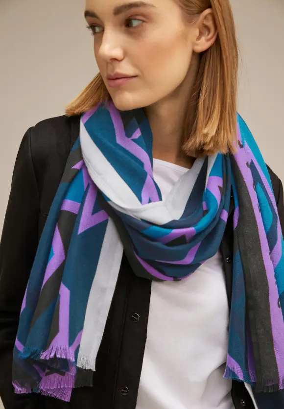 Cosy Print Longschal - lupine lilac
