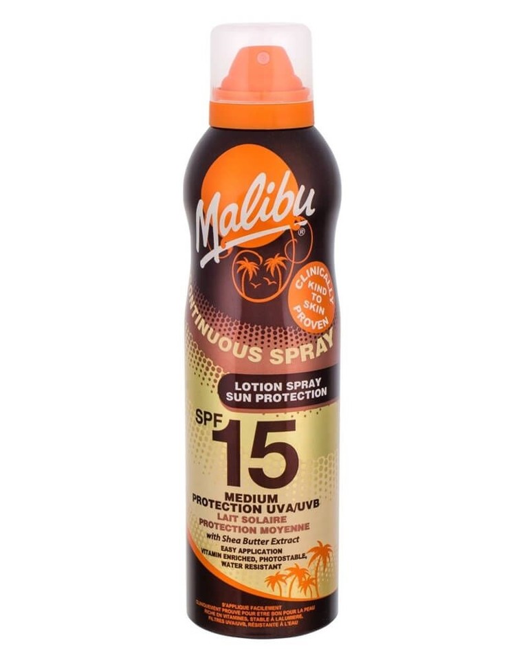 Malibu - Continuous Sun Lotion Spray SPF 15 175 ml - Solcreme
