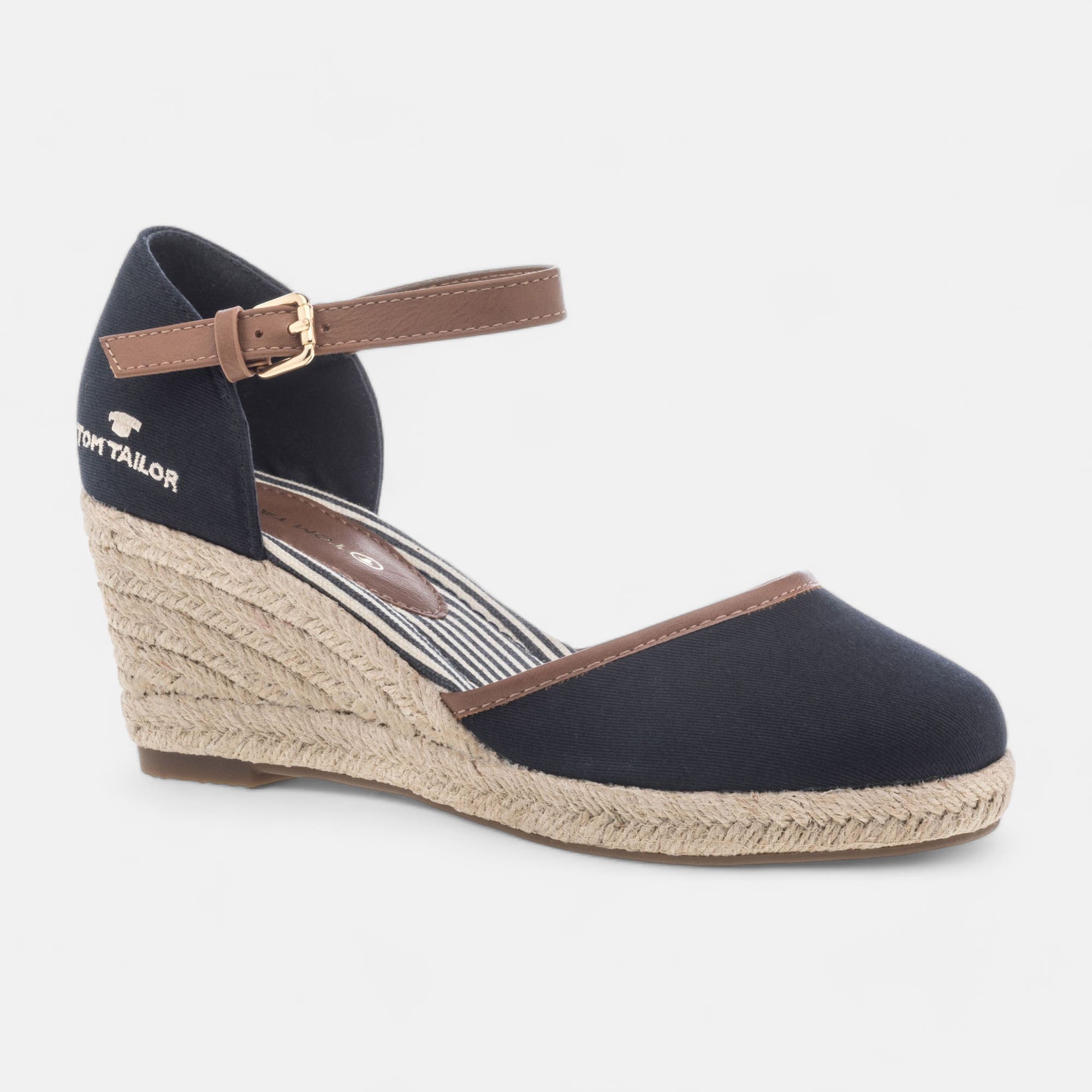 Espadrilles à talon compensé Femme bleu marine