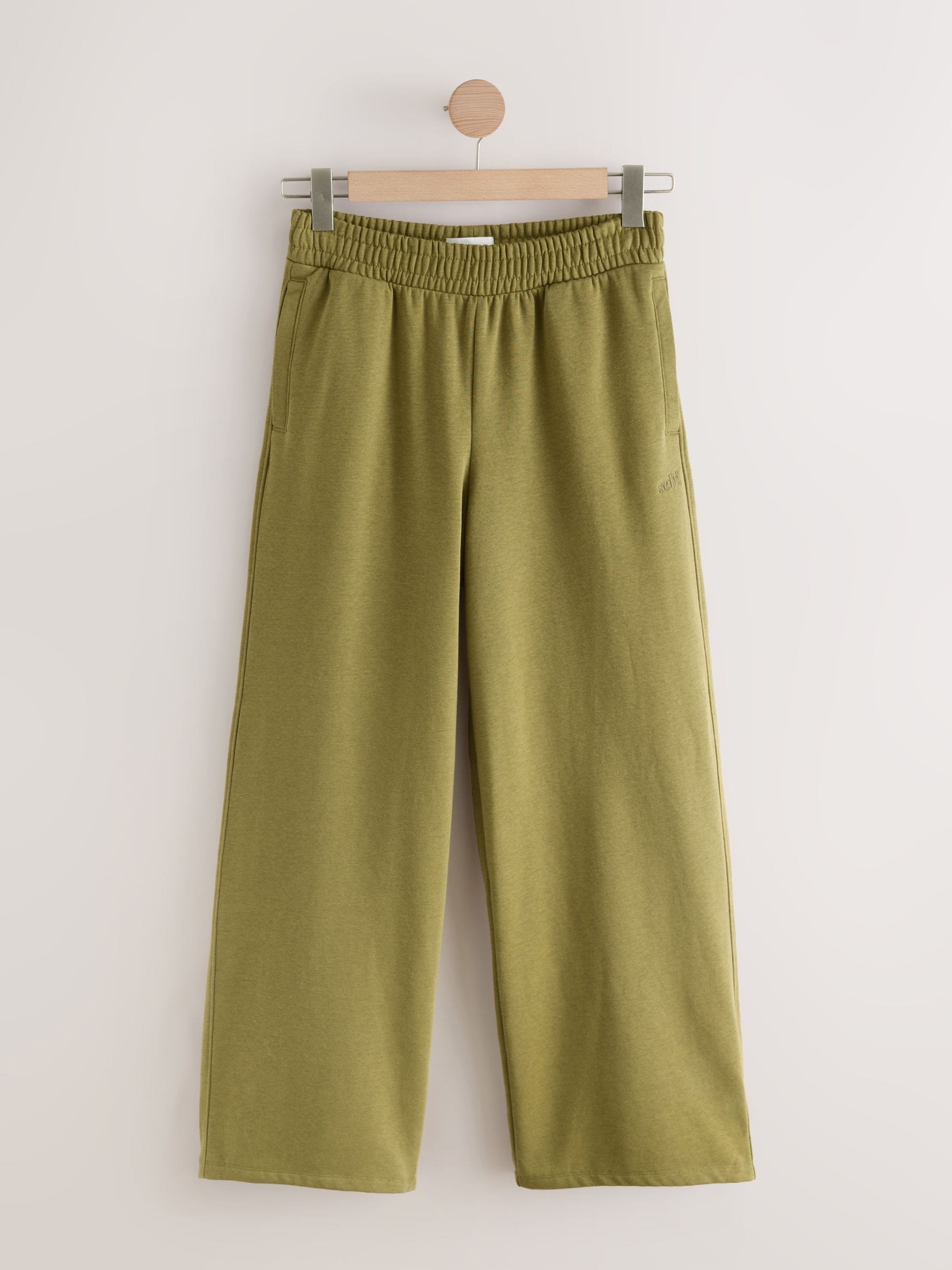 self. joggingbroek met wijde pijpen