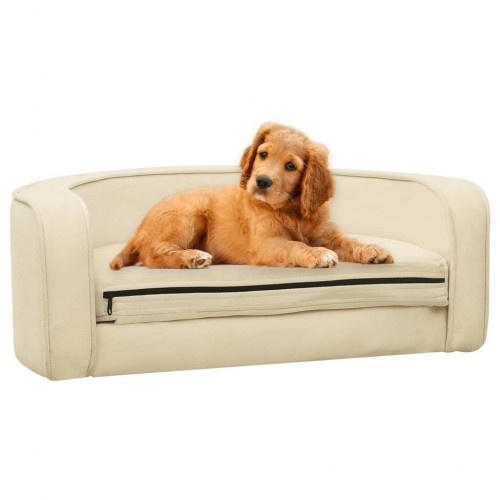 Sofá dobrável Vidaxl, cor creme, para cães