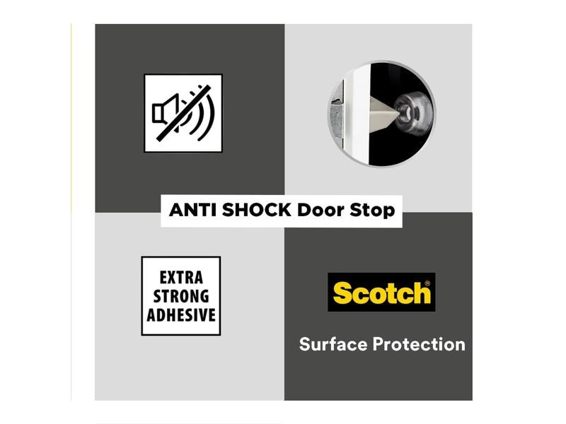 3M Schutzpuffer Anti Shock, 21 x 21 mm, Transparent, 6er Pa Stossabsorbierende Elastikpuffer für Möbel und Wände