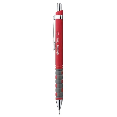 Rotring Druckbleistift, Drehbleistift Feinminenstift Tikky, 0,7mm, HB, rot