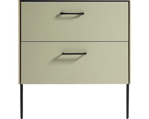 Onderkast met verschillende poothoogtes (B x H x D): 60 x 85 x 45,5 cm, frontkleur: groen