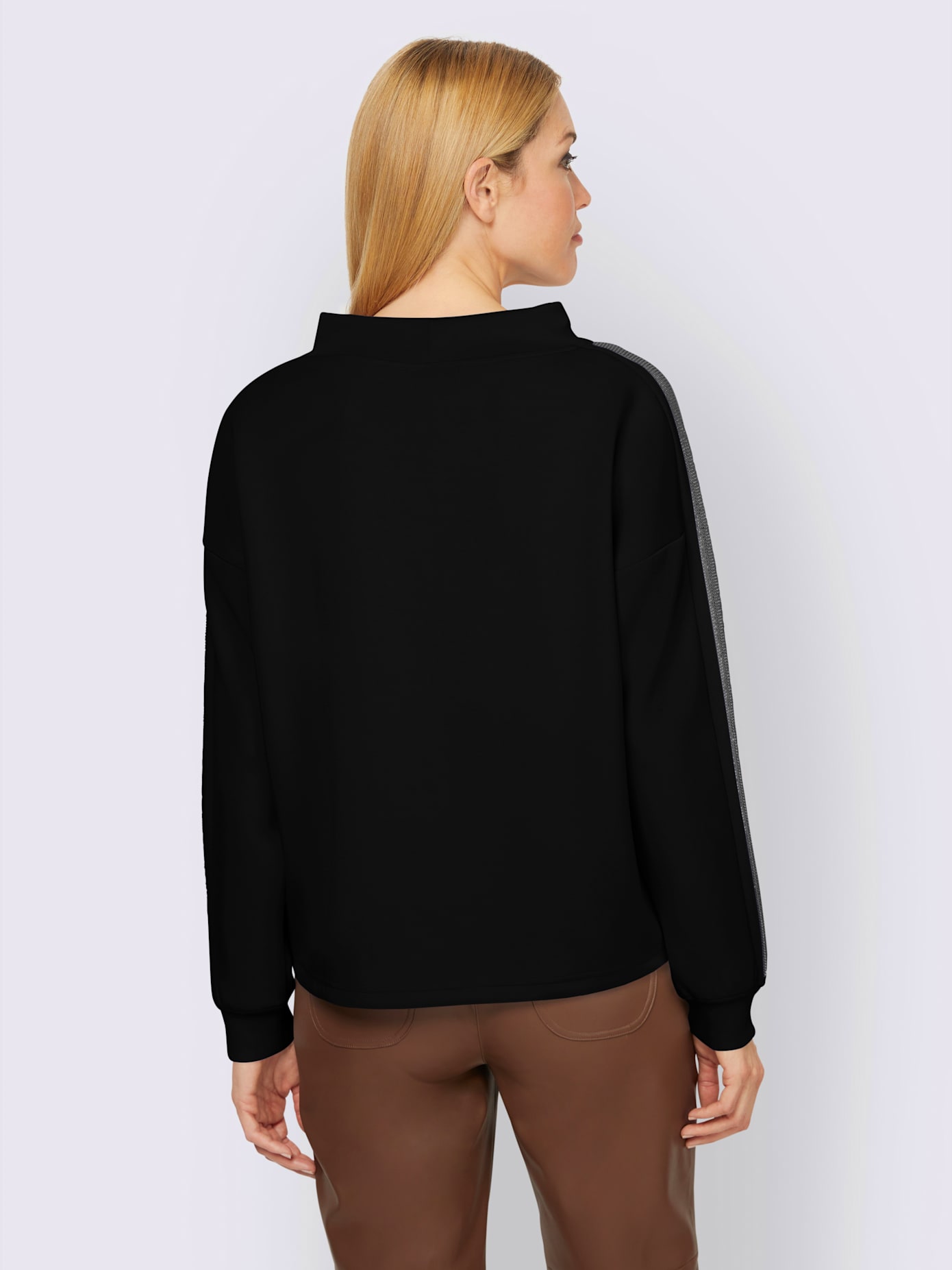 Sweat-shirt large col montant avec coulisse