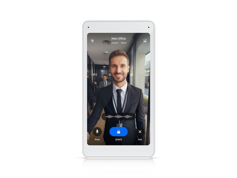Ubiquiti Intercom Viewer Ein Display, das mit dem Access Intercom für Besucherüberwachung und Fernzugriffskontrolle gekoppelt ist und an mehreren Standorten in Ihrem Gebäude montiert werden kann