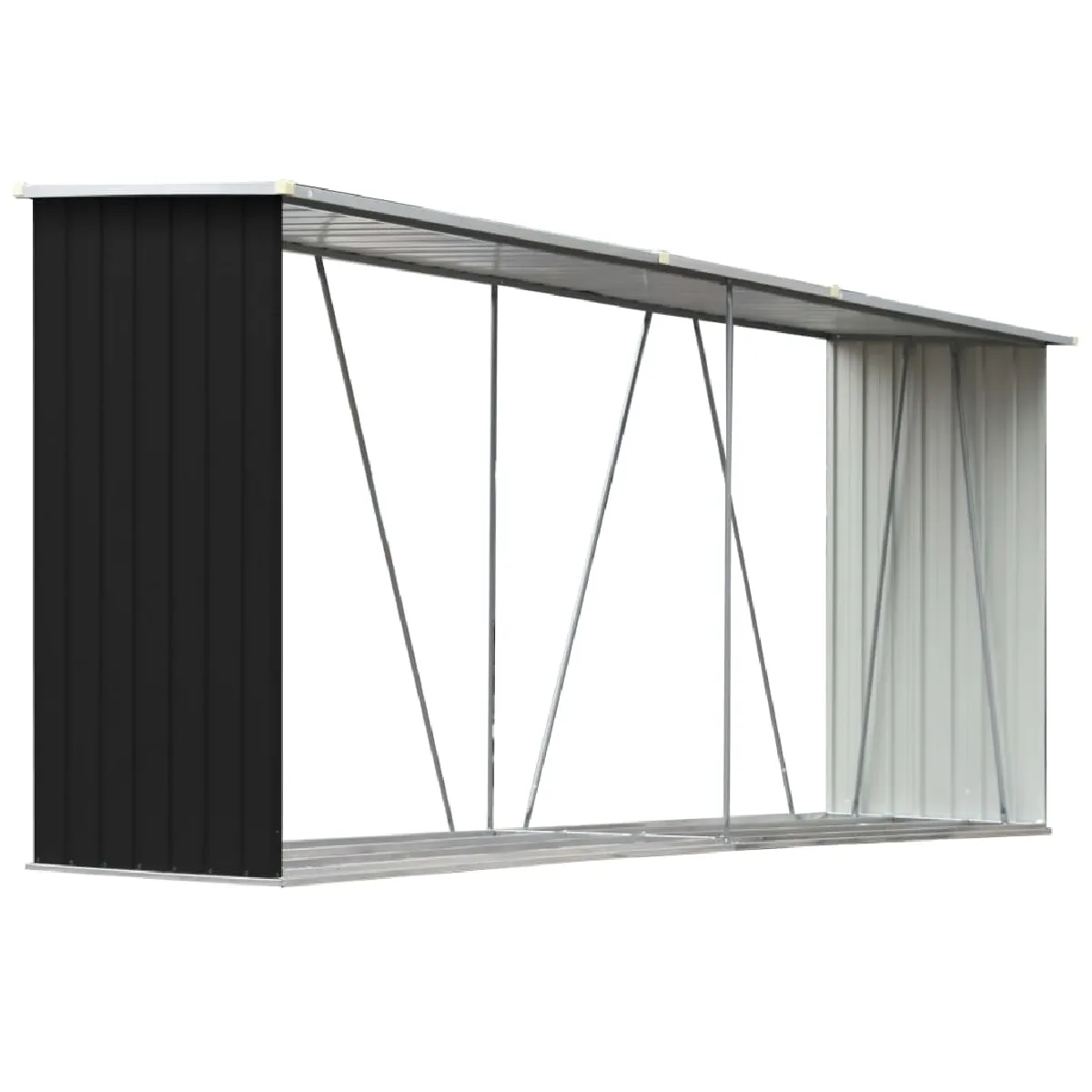 vidaXL Abri de stockage à bois 330x84x152 cm - Anthracite