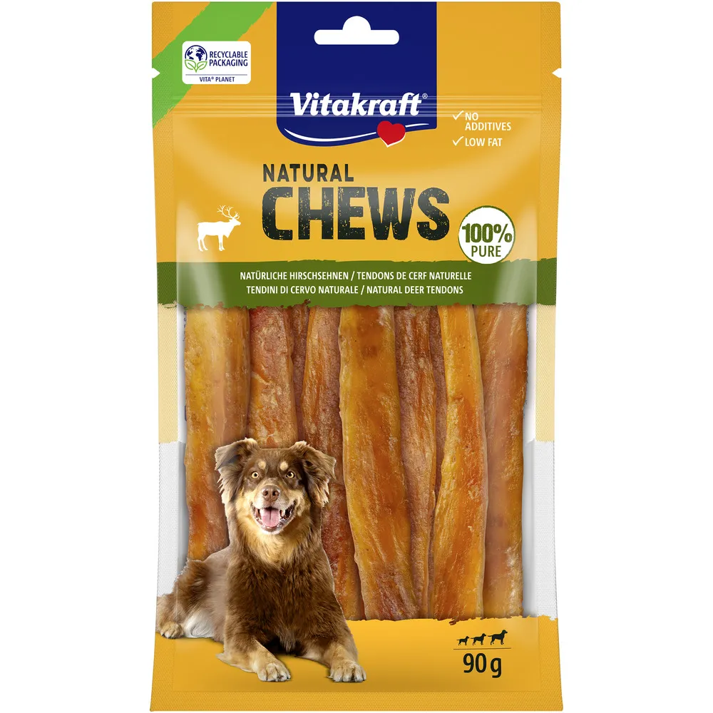 Vitakraft NATURAL CHEWS hjortesener, tørret - 90 g.
