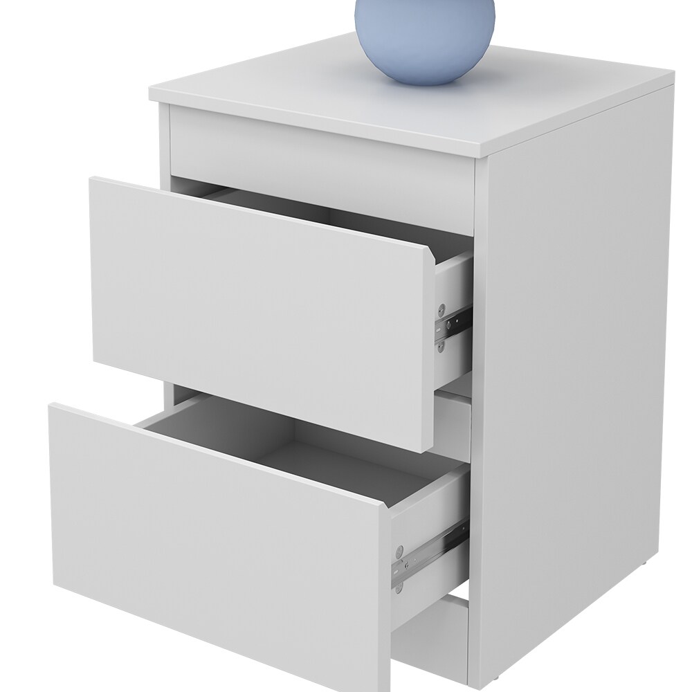 Vicco Nachtschrank Calisto Weiß 40 x 55 cm 2er-Set Schublade Kommode Schlafzimmer