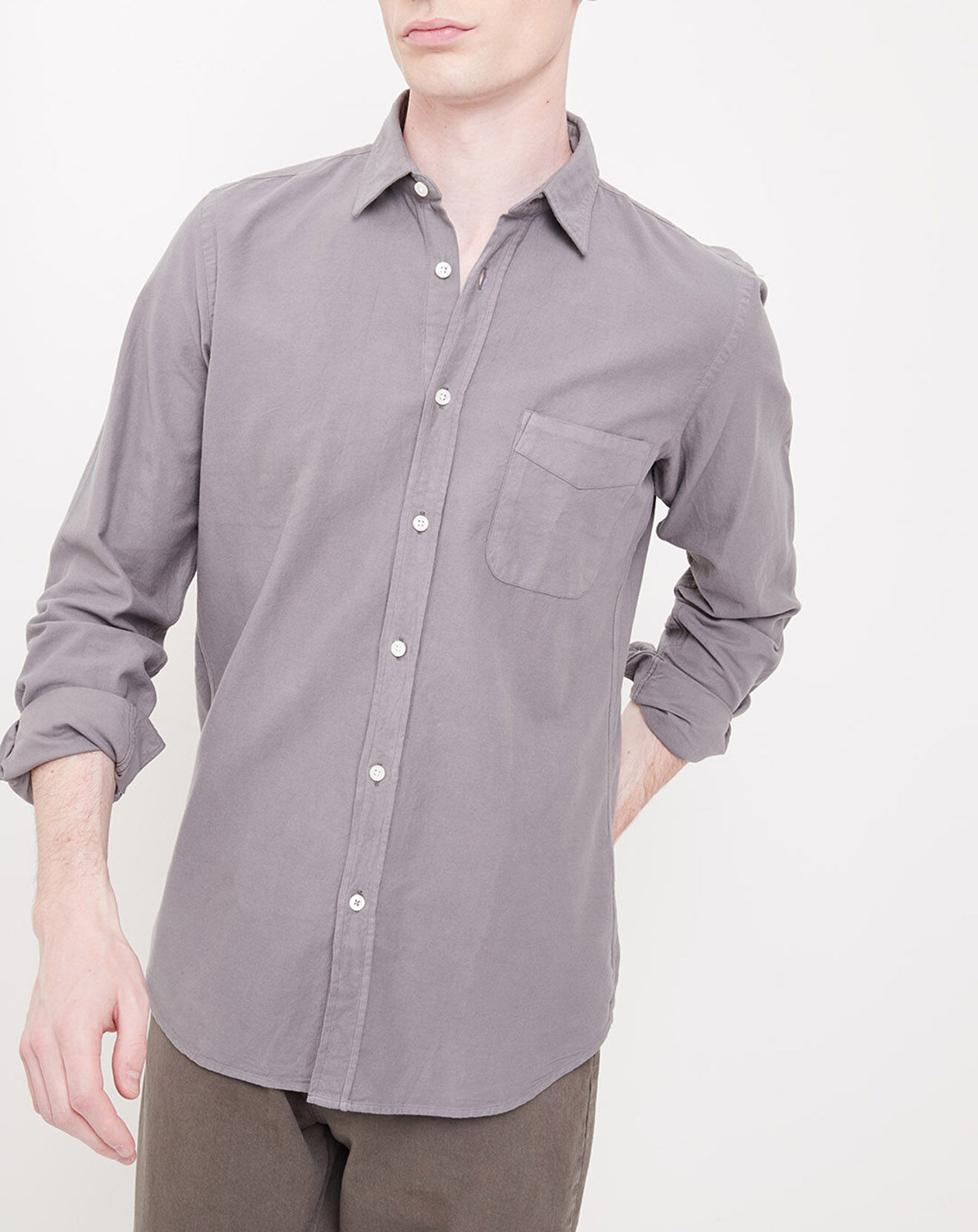 Hartford Chemise Slim Storm Pat grise