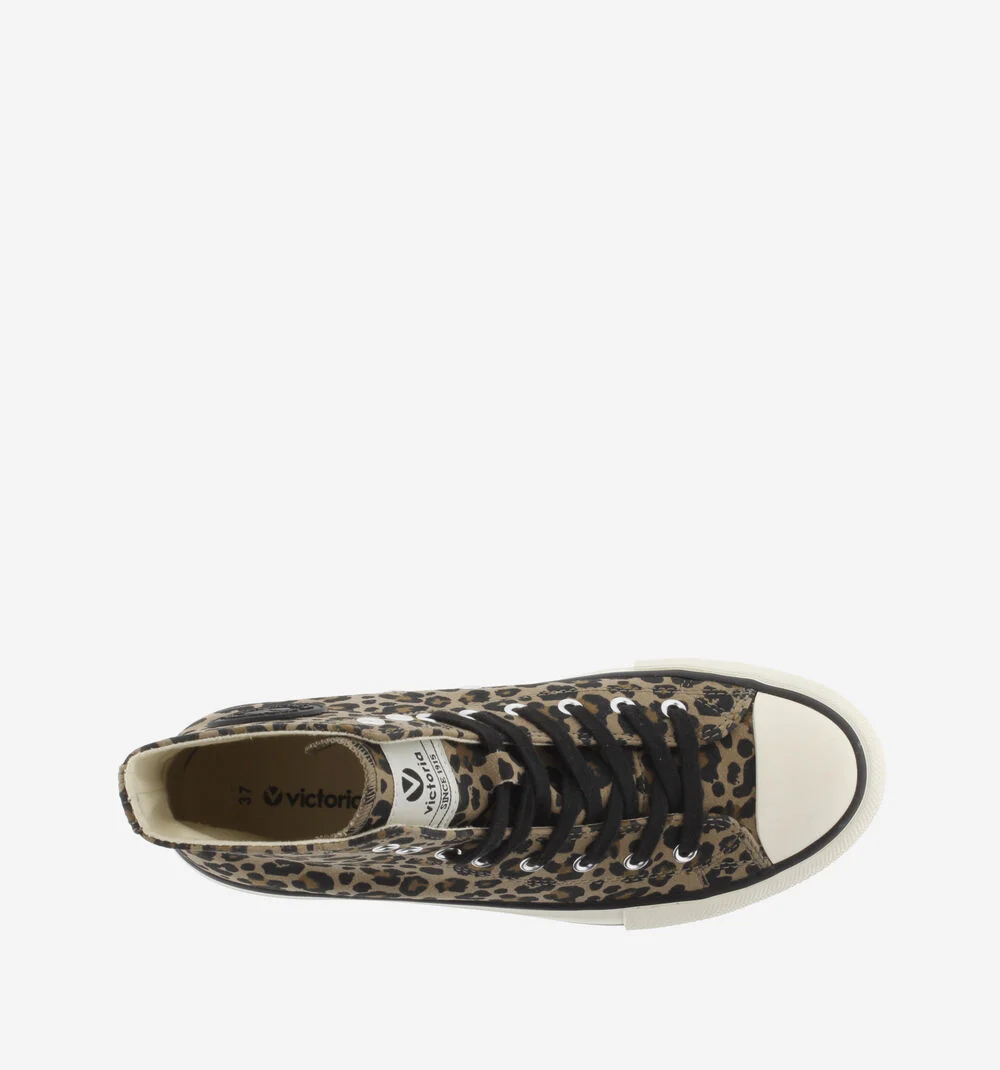 TRIBU DOUBLE ANIMAL PRINT Baskets montantes léopard pour femmes CUERO