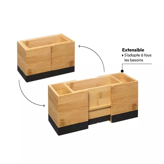 Pot range couverts extensible Modern Noir