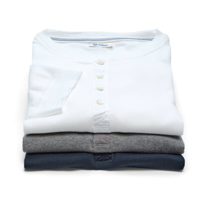 Herren-Henley-Shirt Halbarm, Dunkelblau