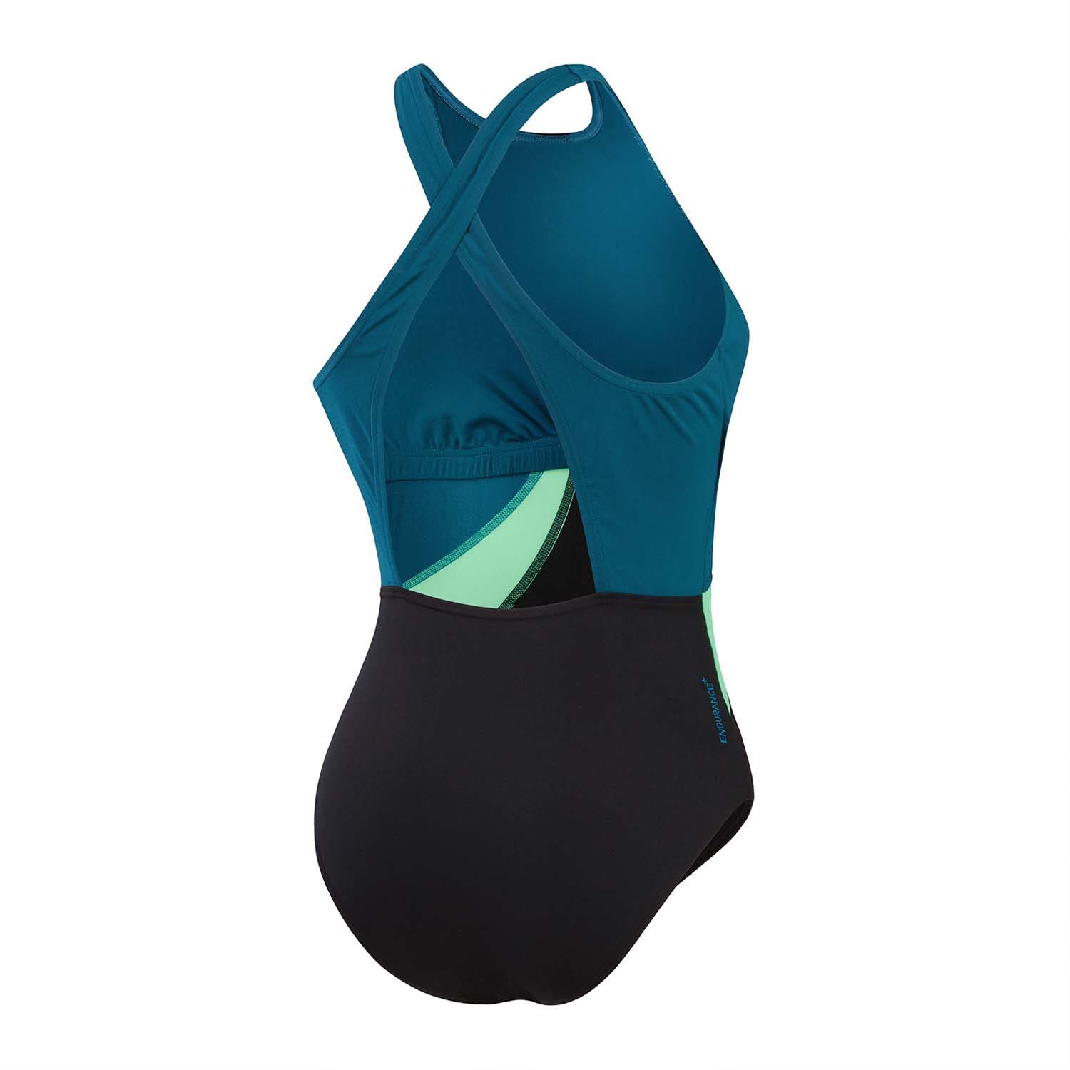 Speedo  Eco+ Womens Colourblock Highneck Crossback