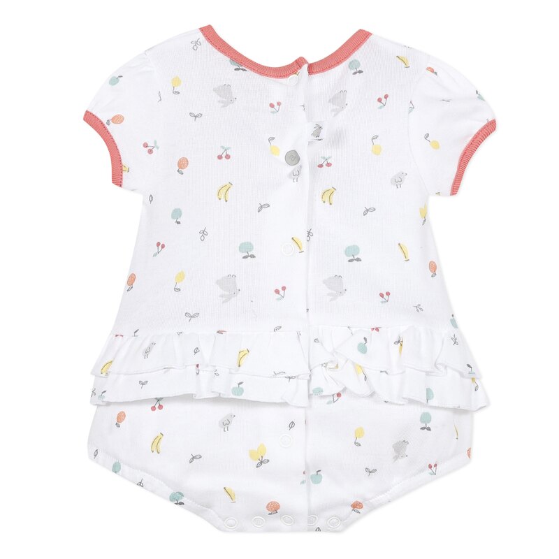 Combi courte coton blanc motifs fruits naissance Absorba Aucune nuance