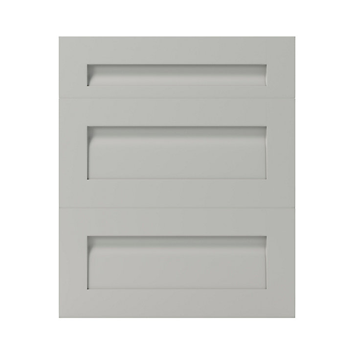 Façade de cuisine 1 tiroir et 2 casseroliers Garcinia gris ciment mat l. 60 cm x H. 72 cm GoodHome