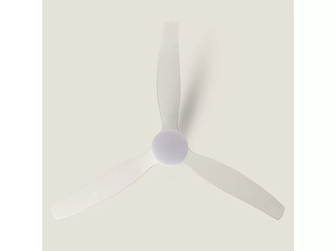 Ventilateur de Plafond Silencieux Angistri Blanc 132cm Motor DC Transparent Télécommande Avec lumière Non