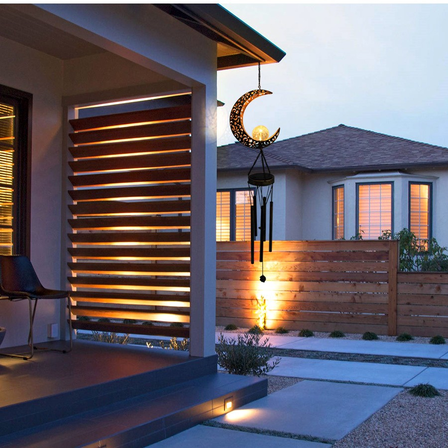 LED Solar Outdoor Licht Windspiel Gartenleuchte Sonnen Design Wasserfest (IP65) - Warmweiss