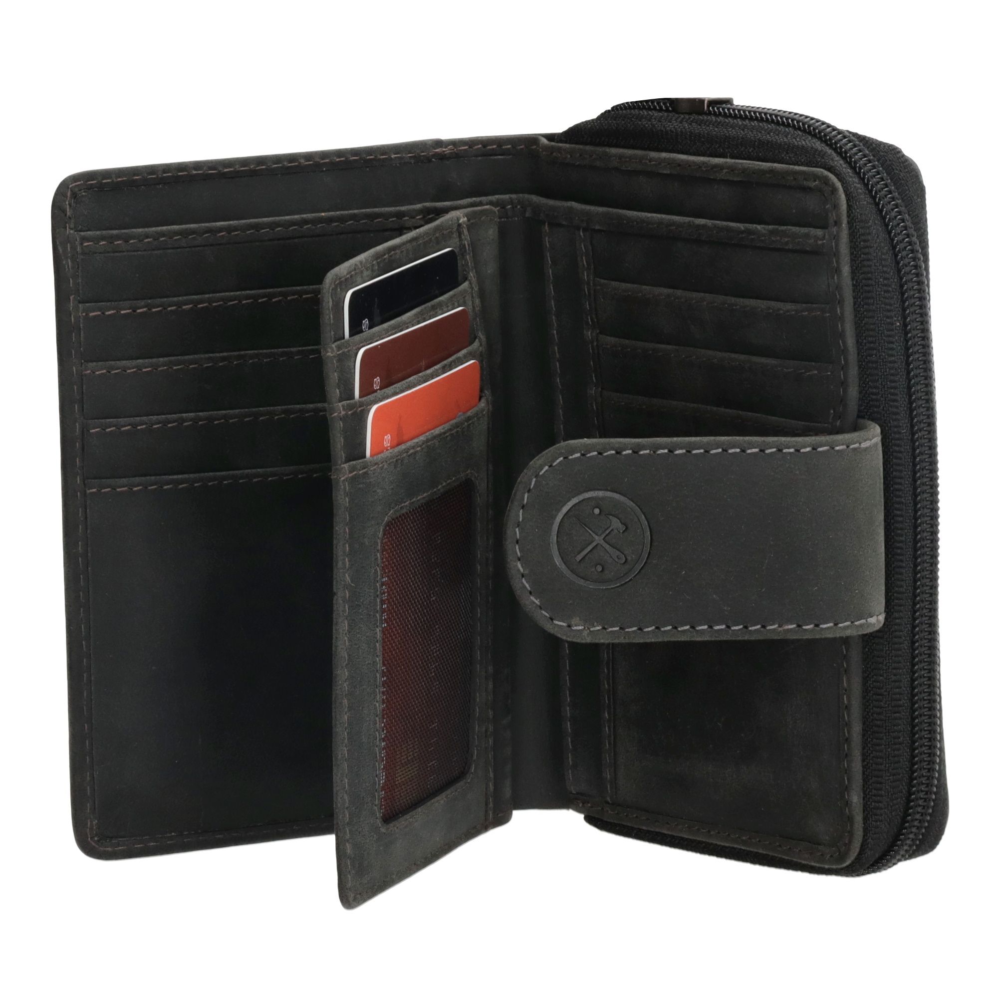 Hide & Stitches Idaho Wallet Zwart