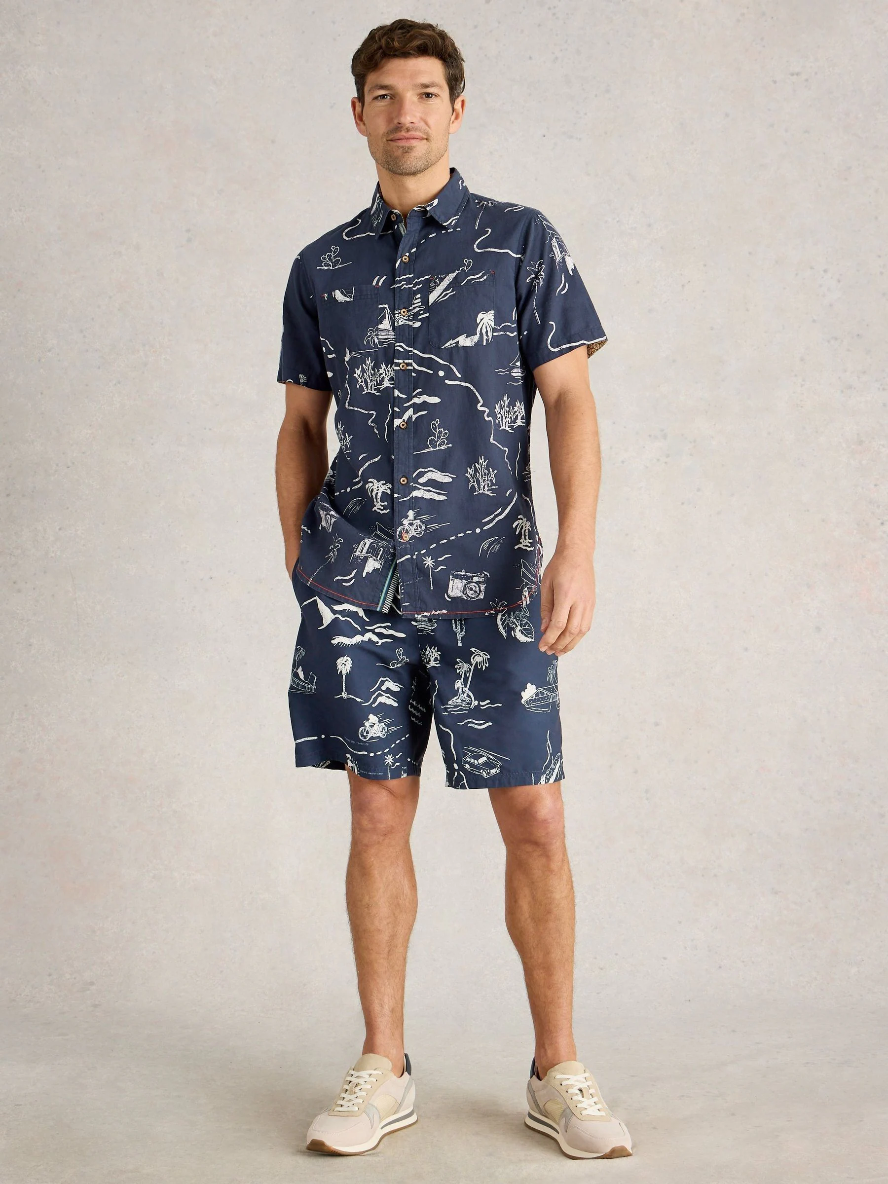 White Stuff Kaartprint Volley Zwemshort