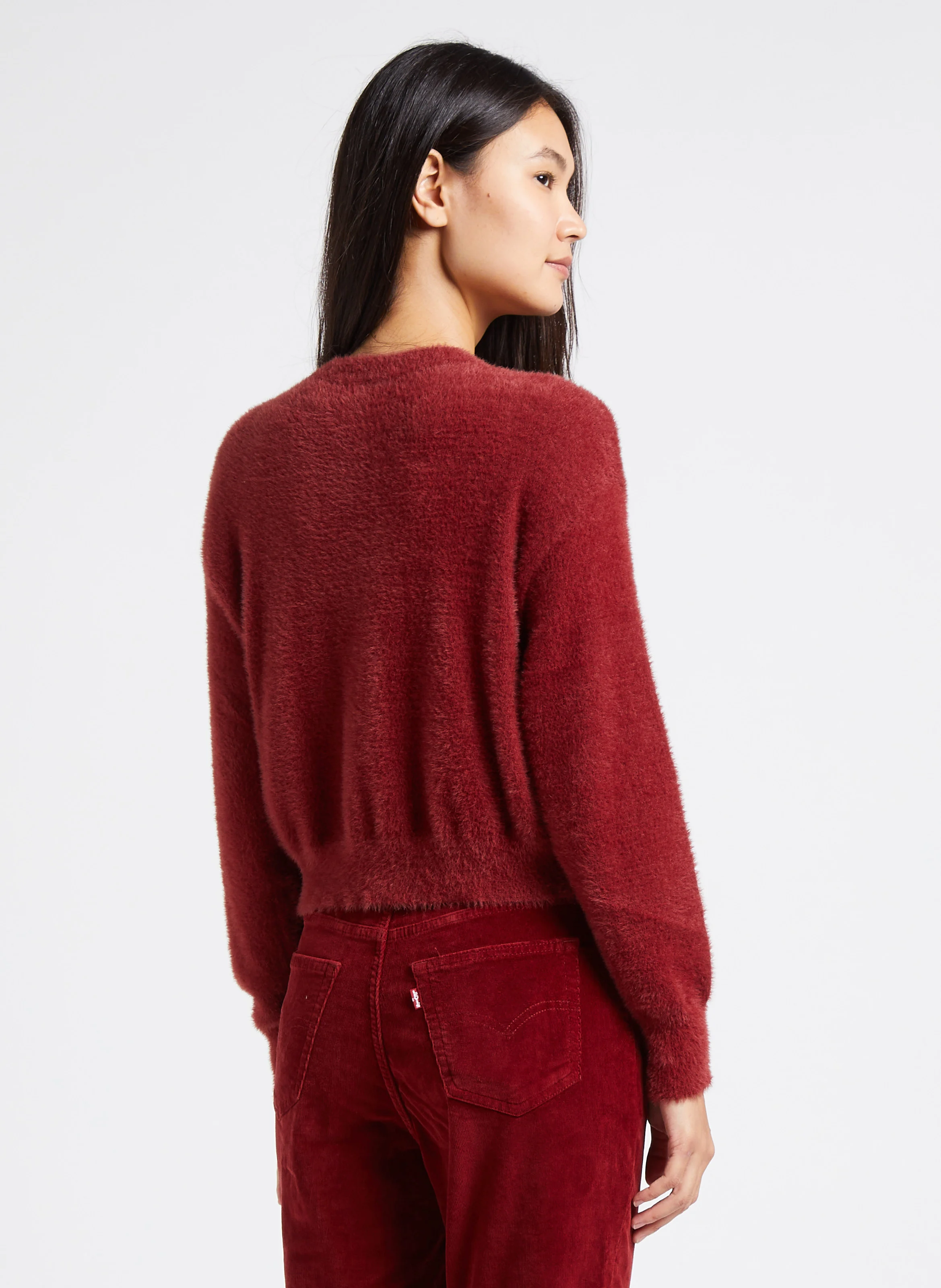 CAT CARDIGAN - Gilet droit à col rond | Rouge