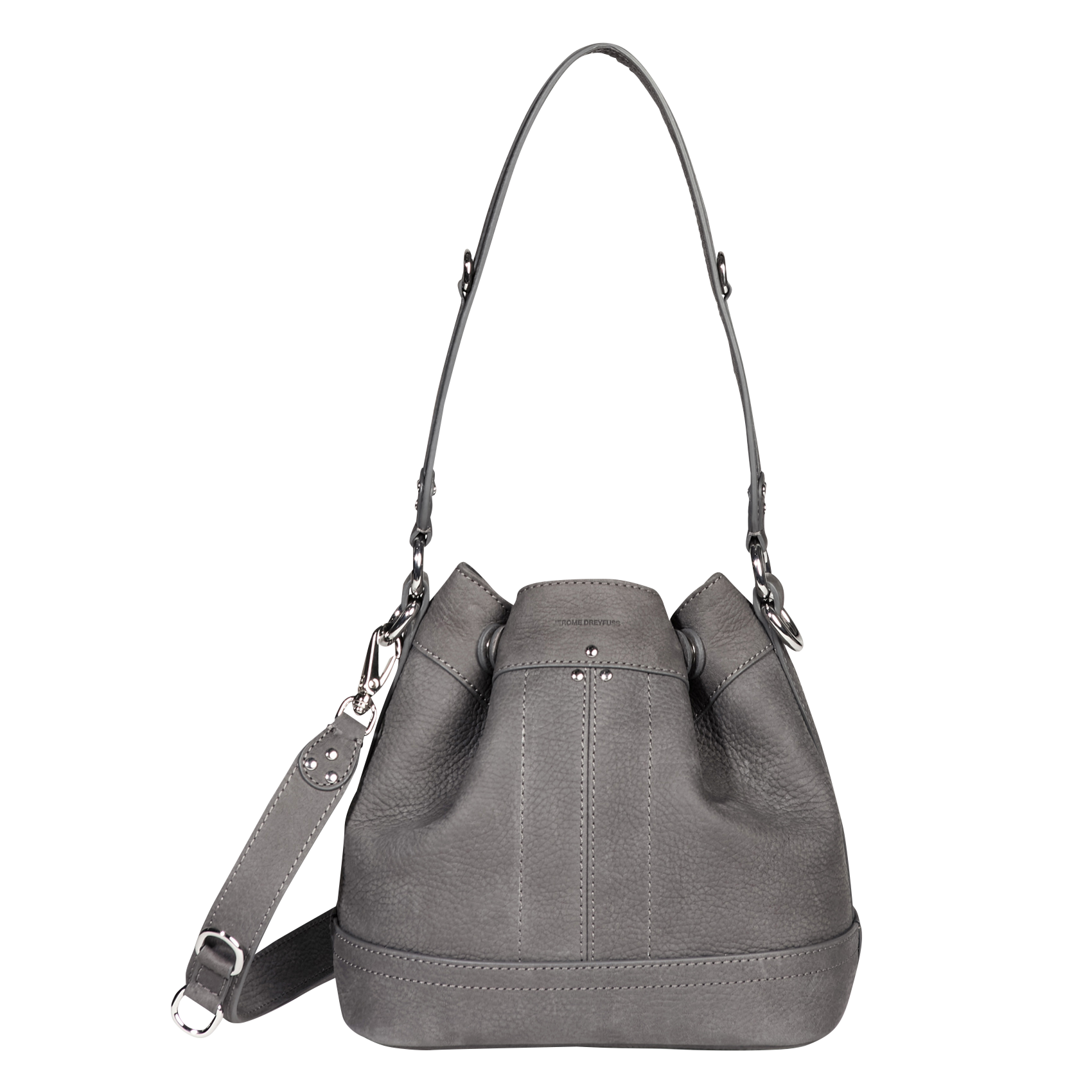 BEN S - Sac seau bandoulière en cuir | Gris