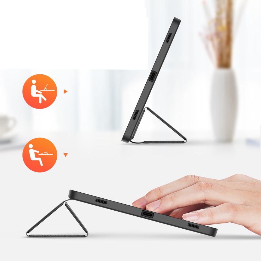 Samsung Galaxy Tab S9 Tasche Smart Cover Hülle Stoff Design mit S-Pen Halterung - Schwarz