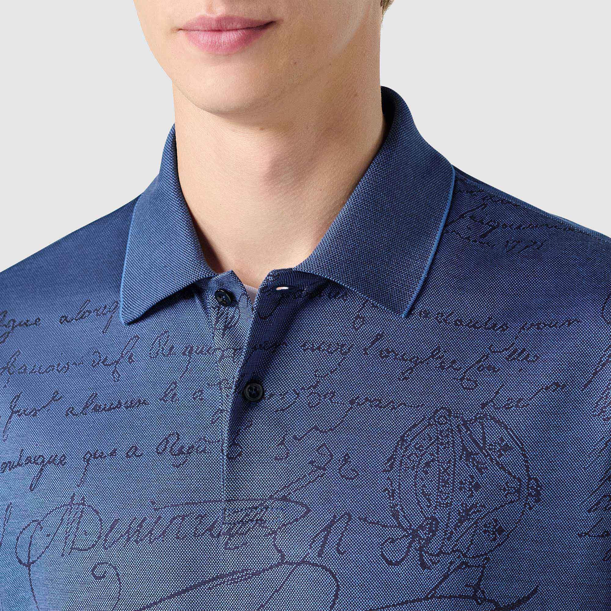 Polo Pique En Jacquard Scritto