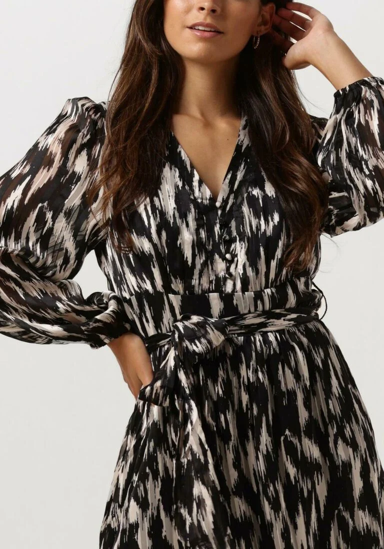 NEO NOIR zwarte neo noir midi jurk louise cheer vibe dress